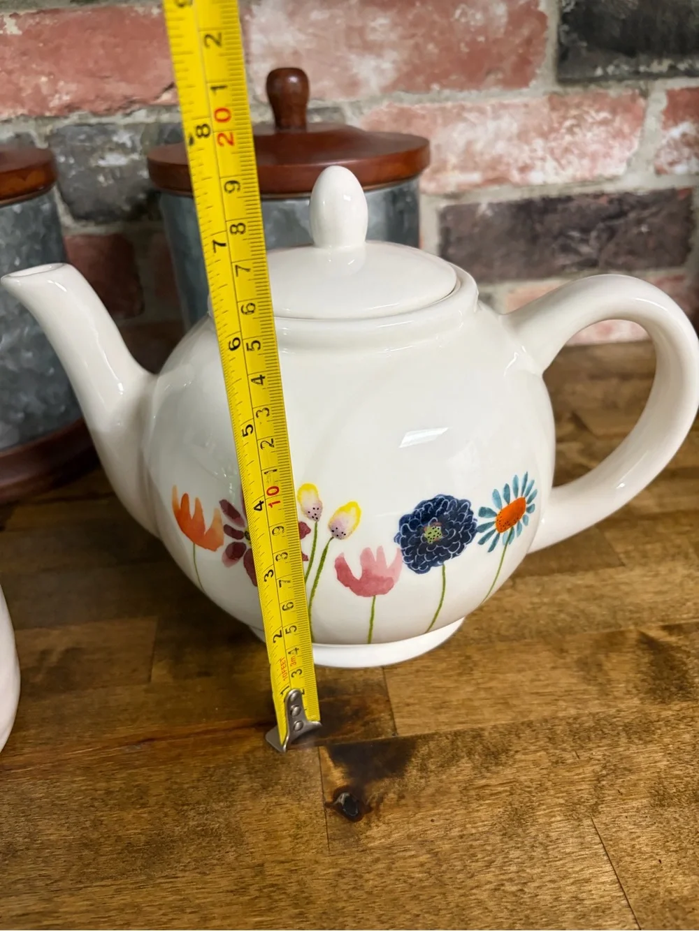 Floral Ceramic Teapot and Sugar Jar Set - Rae Dunn